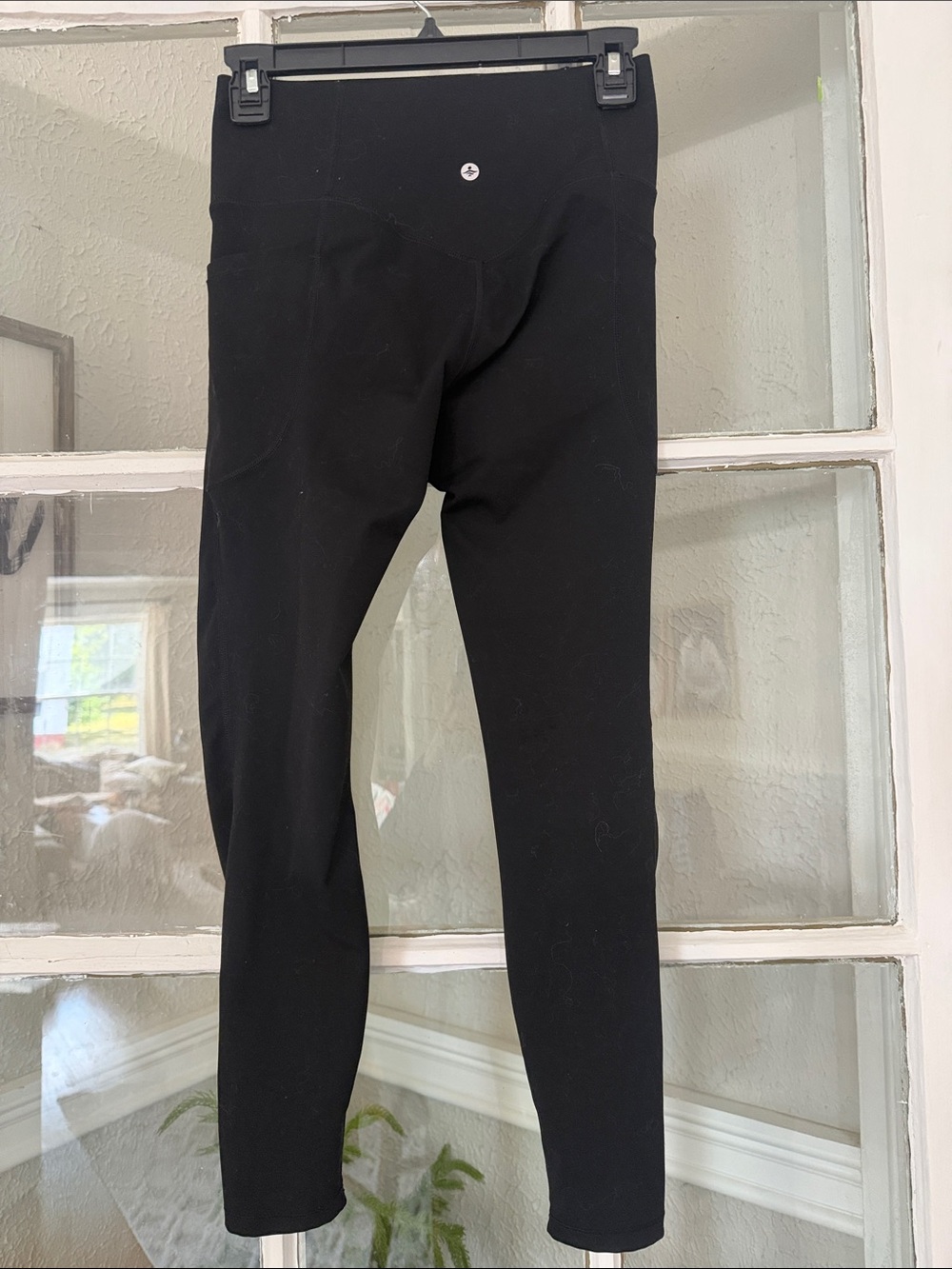 Halara Women Cropped High Waist Black Leggings with Pockets